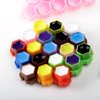 Linetion Tattoo Ink Caps Cup for Tattooing Honeycomb Shape Spliceable Anti-Rollover Spill,Eco-Friendly Non Fade Material,Large Inner Size 0.63 * 0.75 inch(W*H),200pcs Pack (Mix Color)