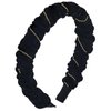 TUCEWP Velvet Headbands for Women Girls Black Wrinkle Headbands with Chain Non Slip Shiny Padded Headband Vintage French Headbands No Teeth Head Bands Hoops Headwear Fashion Styling Tools Accessories