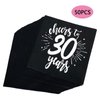 CHANGCAO50Pieces BlackandSilver30th Birthday Napkins30th Wedding Anniversary Napkins30th Birthday Decorative Men's and Women's Party Supplies Cocktail Napkins in a black, Cheers to 30 Years