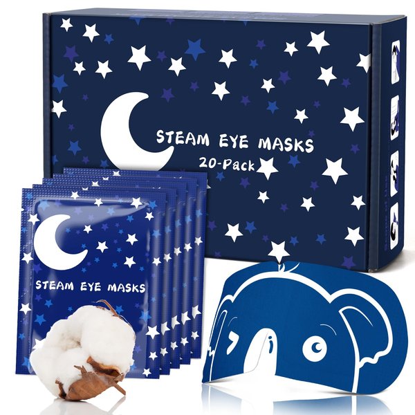 ZHENYEMEI Relaxing Steam Eye Mask,20 Packs Self Heating Spa Eye Masks,Lavender Warming Eye Mask,Disposable Heated Eye Mask for Dry Eyes Fatigue Dark Circles Tired Eyes Sleep Mask for Kids Women
