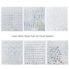 Laser Silver Hearts Nail Stickers for Nail Art Designs and Nail Decorations 3D Self Adhesive Nail Art Decals for Women Girls Kids for Fingernails Acrylic Nails Decor (6 Sheets)