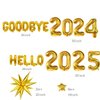 New Years Eve Party Supplies 2025,2025Happy New Year Decorations,Gold Goodbye 2024 Hello 2025 Banner for 2025 New Years Decorations,Happy New Year Sign for 2025 Decorations
