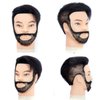 mannequin head human hair 100% man mannequin head doll head hair stylingHairdressing practice, cutting and dyeing hair hair mannequin head (Bearded black)