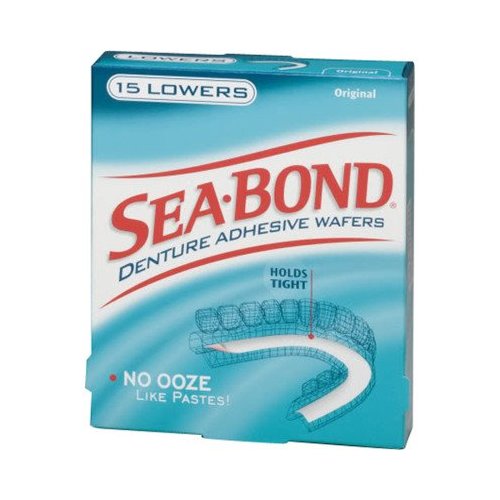 SEA-BOND Denture Adhesive Seals Lowers Original, 15 Each (Pack of 3)