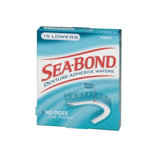 SEA-BOND Denture Adhesive Seals Lowers Original, 15 Each (Pack of 3)
