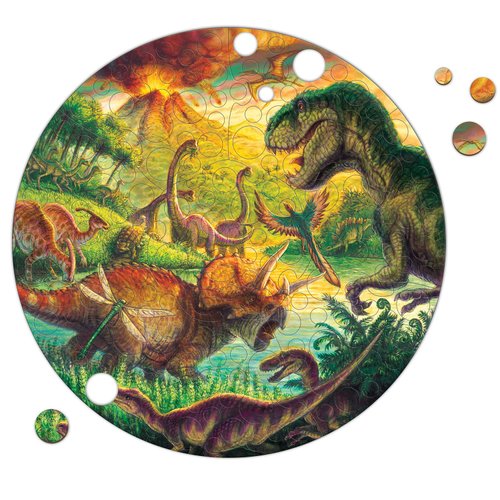 Peaceable Kingdom Puzzlescopes: Dinosaur Puzzle – 191-Pc. Puzzle for Kids Ages 6 & Up – Included Suction Cup to Spin and Position Circular Pieces – Great for Home or Classrooms