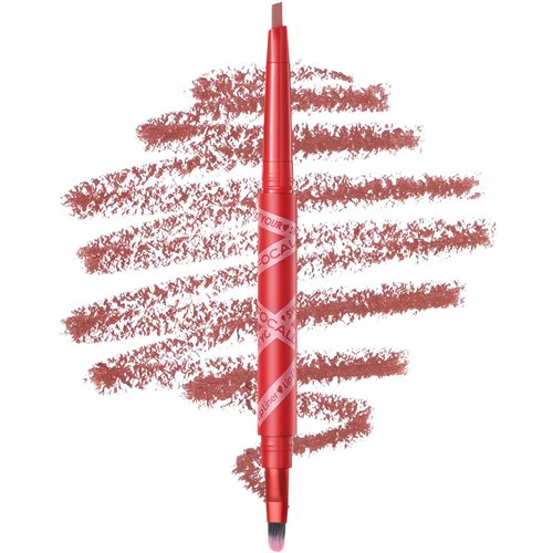 FOCALLURE NOT YOUR Sweetheart Lip Liner, Duo-head Lip Liner Pencil with Brush, Ultra Fine Lip Pencil, Smooth, Define, Shape & Fill Lips, 02 TRUE RUMOR