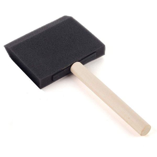 Tosnail 36 Pack 3 Inch Wide Foam Paint Brush with Wooden Handles for Acrylics, Stains, Varnishes, Crafts, Arts