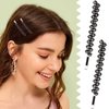 OIIKI 8PCS Black Rhinestones Hair Pins, Women Crystal Hair Bobby Pins, Sparkle Rhinestone Metal Hair Clips, Girls Hair Jewelry Accessories for Parties or Daily Use (4 Pairs)
