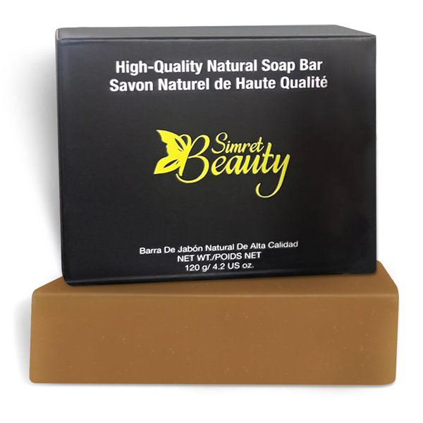 Simret Beauty Turmeric Soap Bar for Face & Body, Turmeric Acne-Free, Dark Spots & Smoothing Skin Soap, Natural Cleanser for All Skin Types, Promotes Clear, Smooth Complexion skin- 4.2 oz.