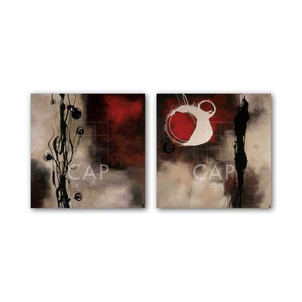 Resonance in Red and Musical Ideas Set by Laurie Maitland 11""x11"" Art Print Poster