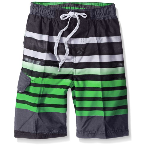 Kanu Surf boys Reflection Quick Dry Upf 50+ Beach Swim Trunks, Reflection Black/Green, 6-May US