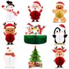 Christmas Party Honeycomb Centerpieces for Xmas Table Decorations, 9Pcs Christmas Center Pieces Tabletop Signs, Cute Santa Snowman Reindeer Holidays Honeycomb Centerpieces for Christmas Party Supplies