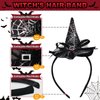 TEEVBVBV 3 Pieces Halloween Headbands-Halloween Witch Hat Spider Web Witch Headband for Woman Halloween Party Witch Costume Cosplay Trick or Treat Hair Accessories