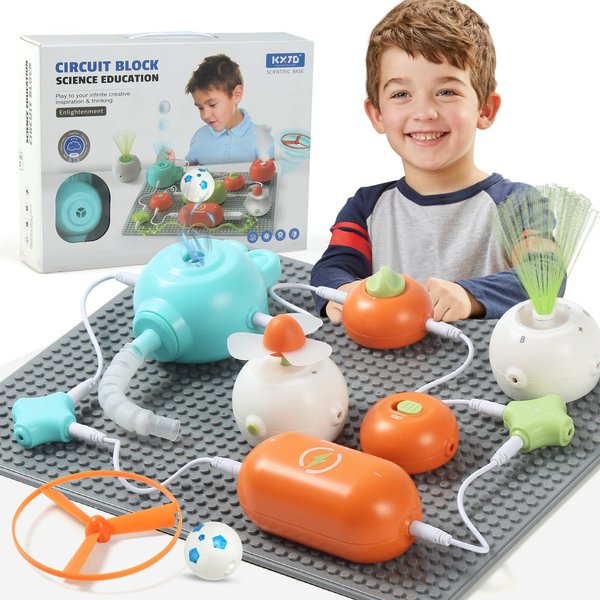 VELIYAKA Circuit Kits Circuit Blocks Board for Kids, DIY Electronics Exploration Kit with 64 Projects, Physics Science Kits for Boys Girls, STEM Learning and Educational Toys for Kids 3+
