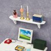 White Dollhouse Wall Shelf, 1/12 Scale Miniature Dollhouse Accessories, White Doll House Storage Wall Shelf for Kitchen Scene Dollhouse Accessories