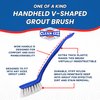 Clean-EEZ Grout Brush Combo Kit - Stand Up & Handheld V-Shaped Brushes with Curled Bristles - Easy Grout Cleaning Without Bending - Perfect for Tile, Showers & Hard-to-Reach Spots - Durable