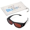 BluBloc OverView FL41 Blue Light Blocking Glasses For Migraine Relief and Light Sensitivity - Fit Over Style For Prescription Glasses