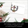 Tree-Free Greetings Christmas Cards and Envelopes, Holiday Card Set, 5 x 7 Inch Cards, Holiday Box Set of 10, Peace Wreath, (HB93537)
