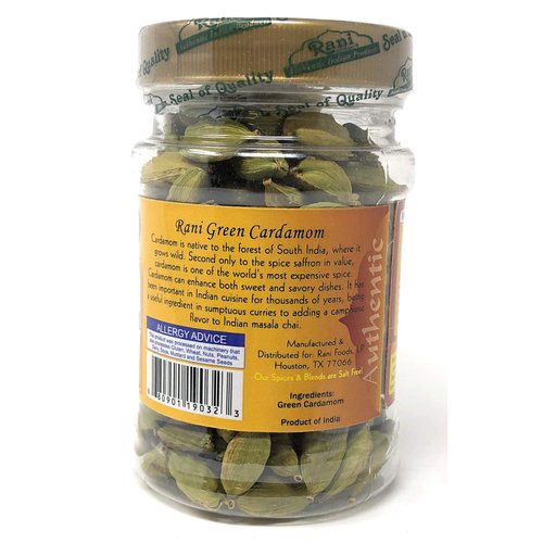 Rani Green Cardamom Pods Spice (Hari Elachi) 2oz (56g) PET Jar ~ All Natural | Vegan | Gluten Friendly | NON-GMO | Product of India