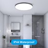 CHENBEN Flush Mount Ceiling Light Fixture 24W LED Modern Ceiling Lamps 7200K Shower Light Waterproof LED Light Fixtures Ceiling Mount for Kitchen/Bedroom/Shower/Hallway/Bathroom/Living Room,Black