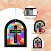 24 Sets Religious Cross Crafts, Scratch Religious DIY Crafts Kit with Rainbow Color Tissue Paper Craft Kit DIY Christian Crafts Resurrection Church Craft Ornaments Jesus Sunday School Craft for Kids