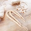 Wood Bead Curtain Tiebacks, KLOGTSIND Set of 2 Curtain Holdbacks for Thin or Thick Window Draperies, Boho Farmhouse Curtain Tiebacks with Hooks, Curtain Tie Backs for Home Office Room Decor