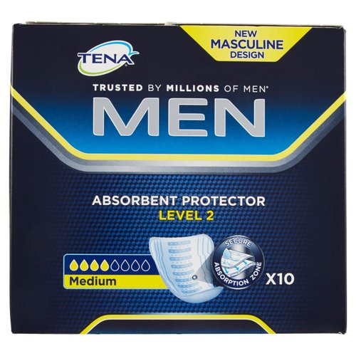 Tena For Men Level 2 Odour Control Incontinence Pads, 10 Pads by Tena