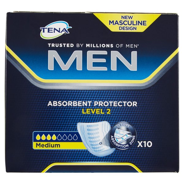 Tena For Men Level 2 Odour Control Incontinence Pads, 10 Pads by Tena