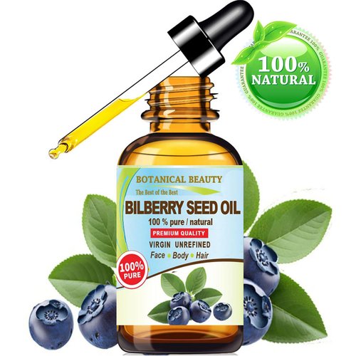 Botanical Beauty BILBERRY SEED OIL 100% Pure Natural Virgin Unrefined Cold Pressed Carrier Oil 0.5 Fl. Oz.- 15 ml for FACE, SKIN, HAIR, NAILS, rich in natural Vitamin C