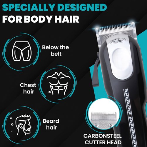 American Barbershop, High Speed Rotary Engine Clipper, Adjustable Fade Lever, Pro Barber Cutting Tool, Perfect for Tight Fades, Beards, Body Hair Trimmer, Beard Lineup