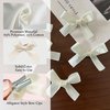 Bordedor Kids Mini Stain Bows Beige 12Pcs, Bowknot Hair Ribbon Clips Alligator, Hair Barrettes Clips for Baby Girls Infants and Toddlers