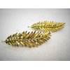 Generic Small bronze gold leaf hair clip clamp barrette with or without fits swarovski (Pattern: No crystals), 1 Count (Pack of 1)