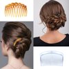 18 Pieces French Side Hair Twist Comb Set Plastic Twist Comb Hair Clip Combs Hair Accessories with 11/23 Teeth for Multiple Hairstyles Girls Women (Black, Transparent, Brown)