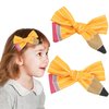 Pencil Bow Hair Clip Back to School Bow Alligator Clips Funny Yellow Pencil Hair Pins Bowknot White Striped Hair Clip Design First Day Of School Party Hair Decoration for Girl Women (Yellow pencil)