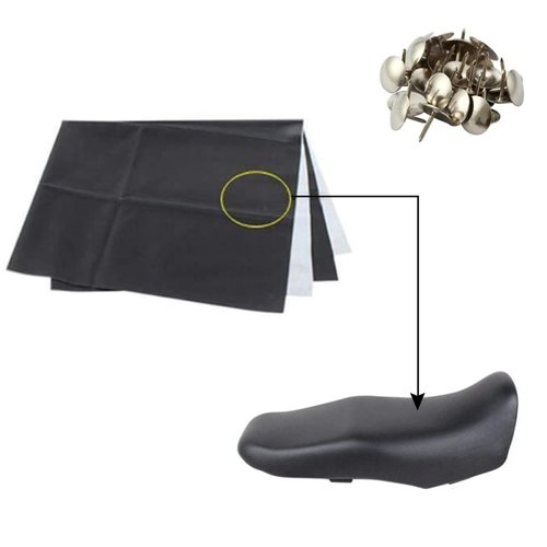 LACE INN MOTOBA Elastic Leather Motorcycle Seat Cover, Universal Motorcycle Flexible Seat Protector DIY with Thumbscrew 100 x 70 cm/39.37 x 27.56 inch