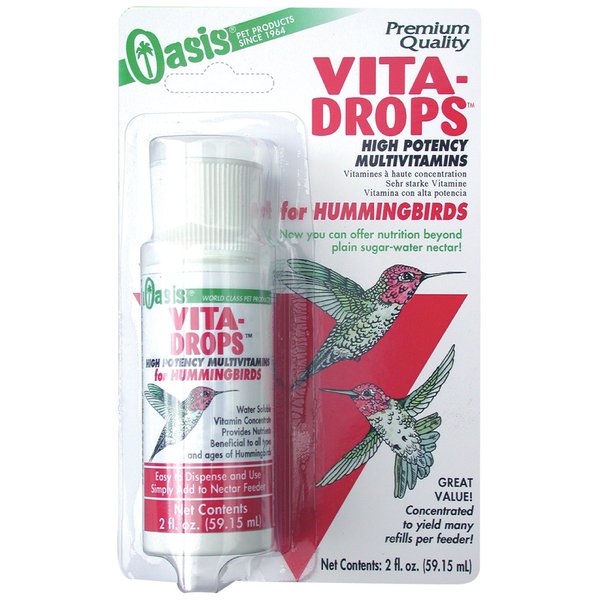 OASIS Hummingbird Vita Drops High Potency Multivitamins – Wild Bird Nutritional Supplement, Promotes Brilliant Color & Feathering, Revitalizes Incoming Migrant Birds, 2-Ounces