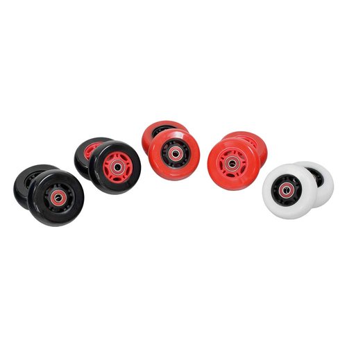 AlveyTech 76 mm x 30 mm Caster Wheels for the Razor Crazy Cart (V7+), Shift (V1+), and the XL (V3+) (Set of 2) (White Wheel Black Hub) - Replacement Scooter Wheel Parts, Kids Drifting E-Scooter