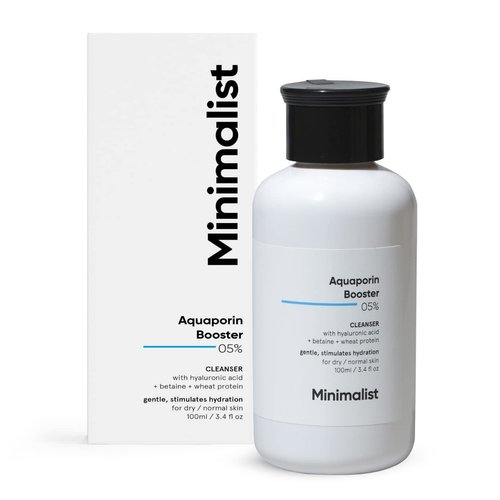 Minimalist Face Wash for Dry Skin with Hyaluronic Acid | 5% Aquaporin Booster Gently Cleanses & Hydrates Skin | For Women & Men | 3.4 Fl Oz / 100 ml