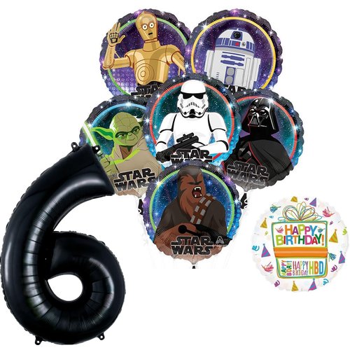 Anagram Star Wars 6th Birthday Party Supplies Balloon Bouquet Decorations