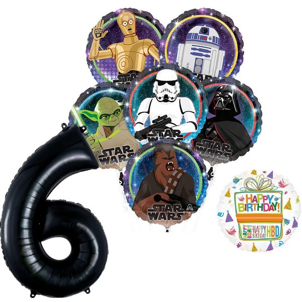 Anagram Star Wars 6th Birthday Party Supplies Balloon Bouquet Decorations