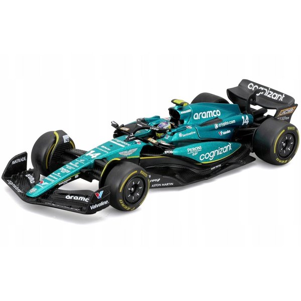AMR23#14 Fernando Alonso Cognizant F1 Team F1 World Championship (2023) with Display Case Race Series 1/43 Diecast Model Car by Bburago 38091FA