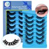 7 Pairs False Eyelashes Wispy Lashes Mink Fluffy Lashes Cat Eye Lashes Strip lashes Pack 6D Fake Eyelashes Wispy False Lashes by FOINEMYED