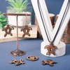 Cheriswelry 72Pcs/Box Wood Earring Making Kit with Turtle Wooden Pendants Earring Hooks Jump Rings 27mm for DIY Ocean Jewelry Making Decoration