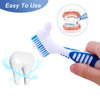 Premium Denture Cleaning Brush Set with Multi-Layered Bristles & Ergonomic Rubber Handle, Portable Denture Double Sided Brush for False Teeth Cleaning, 3 Pieces (Blue, Orange, Purple)