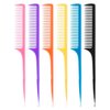 24 Pieces Plastic Rat Tail Combs Pin Tail Comb Teasing Comb Carbon Comb 8.5 Inch Styling Combs with Thin and Long Handle, Assorted Colors