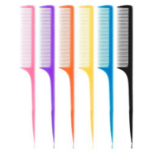 24 Pieces Plastic Rat Tail Combs Pin Tail Comb Teasing Comb Carbon Comb 8.5 Inch Styling Combs with Thin and Long Handle, Assorted Colors