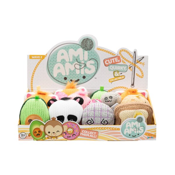 Ami Amis Collectible Toy Knit Plush Wave 2, Assortment C - Each Case Contains 12 Pieces - Collect Them All!