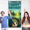 Fisherman Gone Fishing Happy Birthday Banner Backdrop Lake Pole Fishing Fish Fisherman Theme Decor for Men Birthday Party Retirement Party Favors Decorations Supplies 35.4x72.8in-BECKTEN