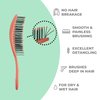 Ninabella Organic Detangling Hair Brush for Women, Men & Children - Does not Pull on Hair - Hair Straightening Brushes for Straight, Curly & Wet Hair - Unique Wave Hairbrush Red